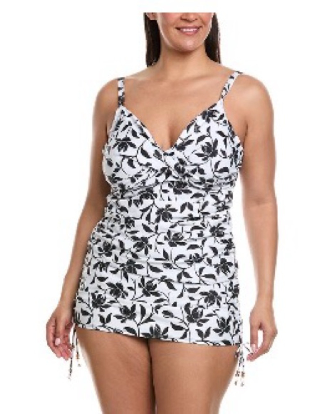 Nicole Miller 2pc Tankini & Ruched Swim Skirt Set